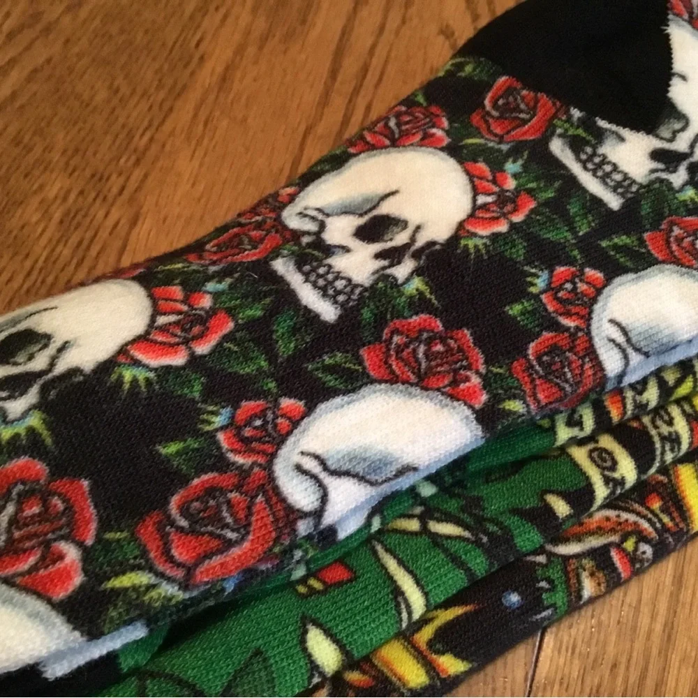 Ed Hardy, NEW Three Pack skull, Death Before Dishonor, King Bulldog Socks